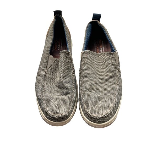 Sketchers Mens Classic Fit Air Cooled Memory Foam Shoes Gray/Green Size 11 - Picture 2 of 3